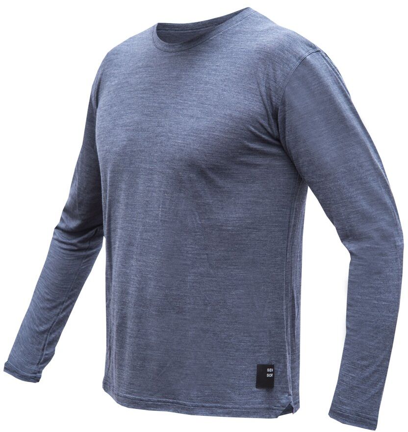 SENSOR MERINO LITE pánske tričko dl.rukáv mottled blue Veľkosť: S