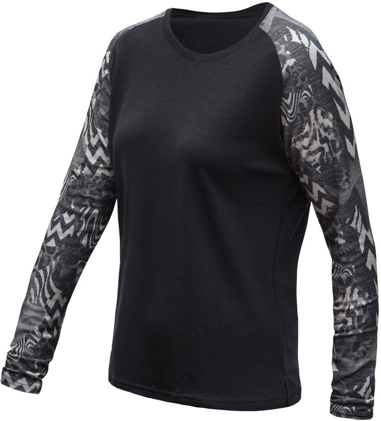 SENSOR MERINO BLEND IMPRESS dámske tričko dl.rukáv black/zebra Veľkosť: L