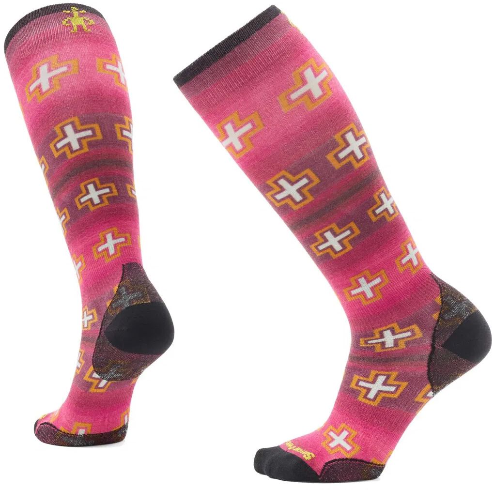 Smartwool W SKI ZERO CUSHION PATHS CRSSD PRINT OTC power pink Veľkosť: S