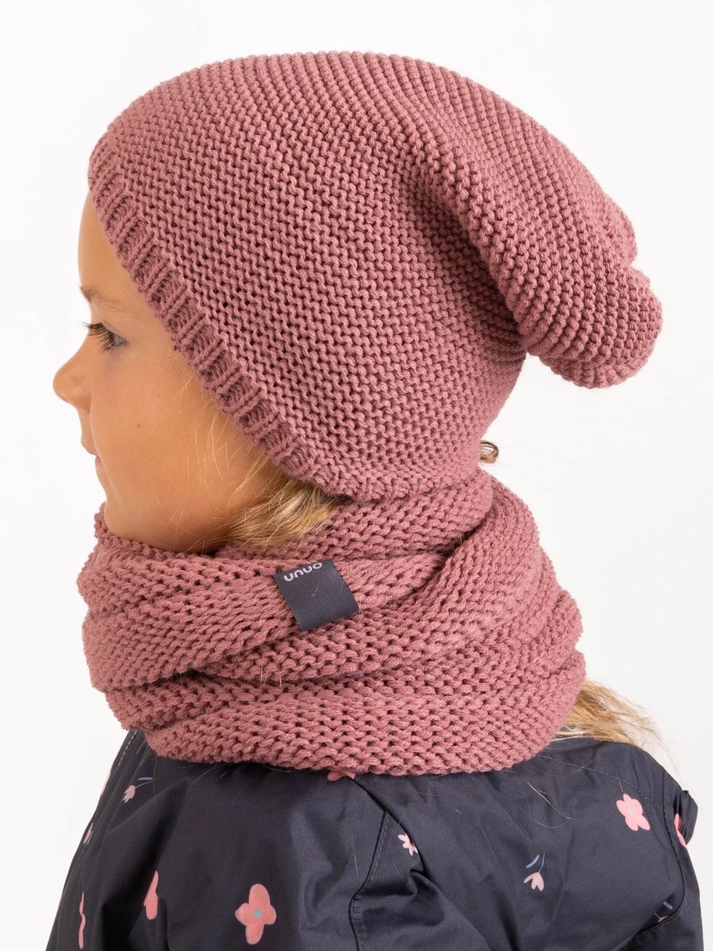 Unuo Unuo, Detská čiapka pletená Warm, Staroružová Veľkosť: M 8596227145492