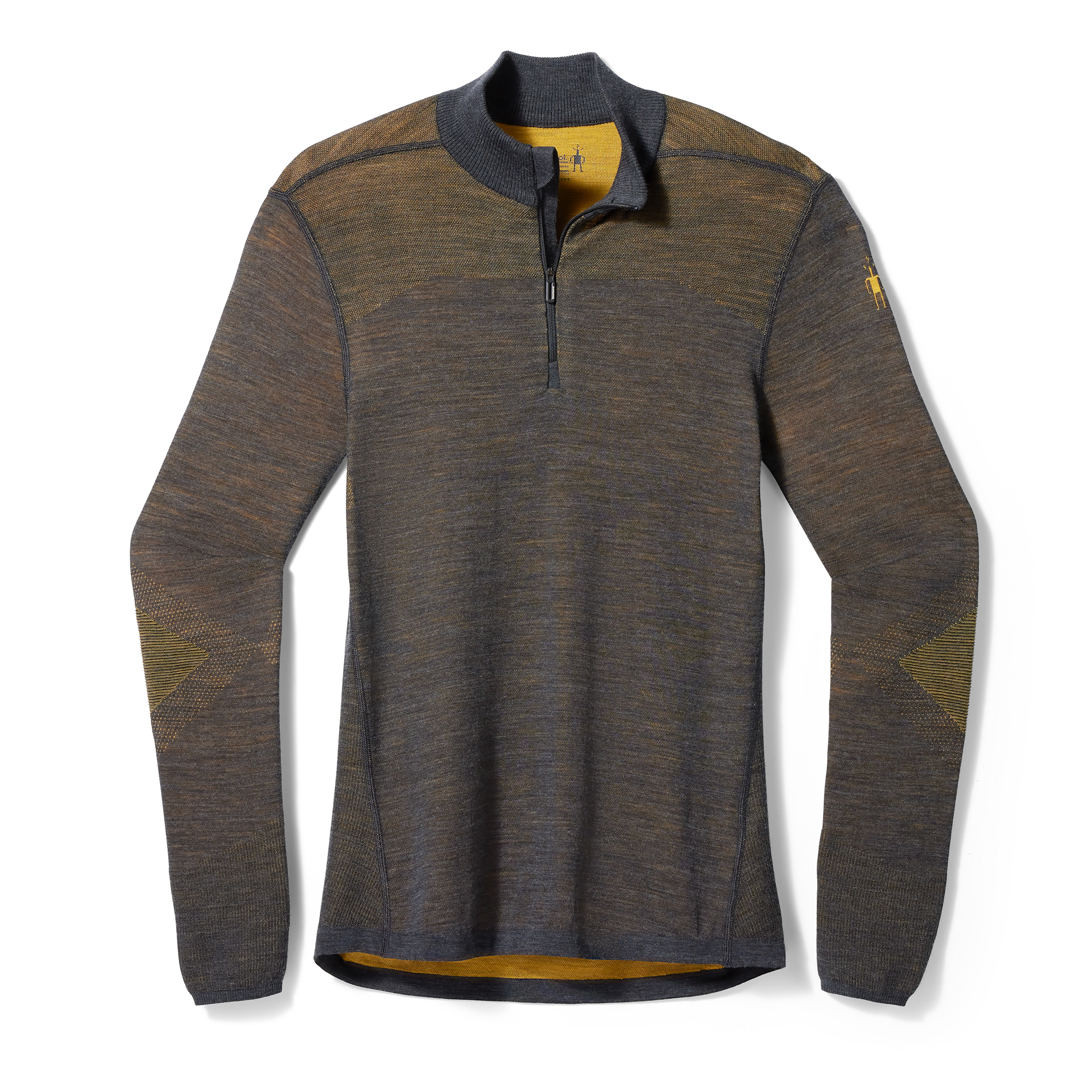 Smartwool INTRAKNIT THERMAL MERINO BL 1/4 ZIP charcoal-honey gold Veľkosť: S