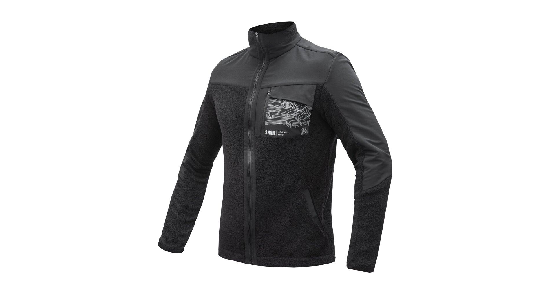 SENSOR TEDDY pánska bunda fleece celozips čierna Veľkosť: M 8592837101576