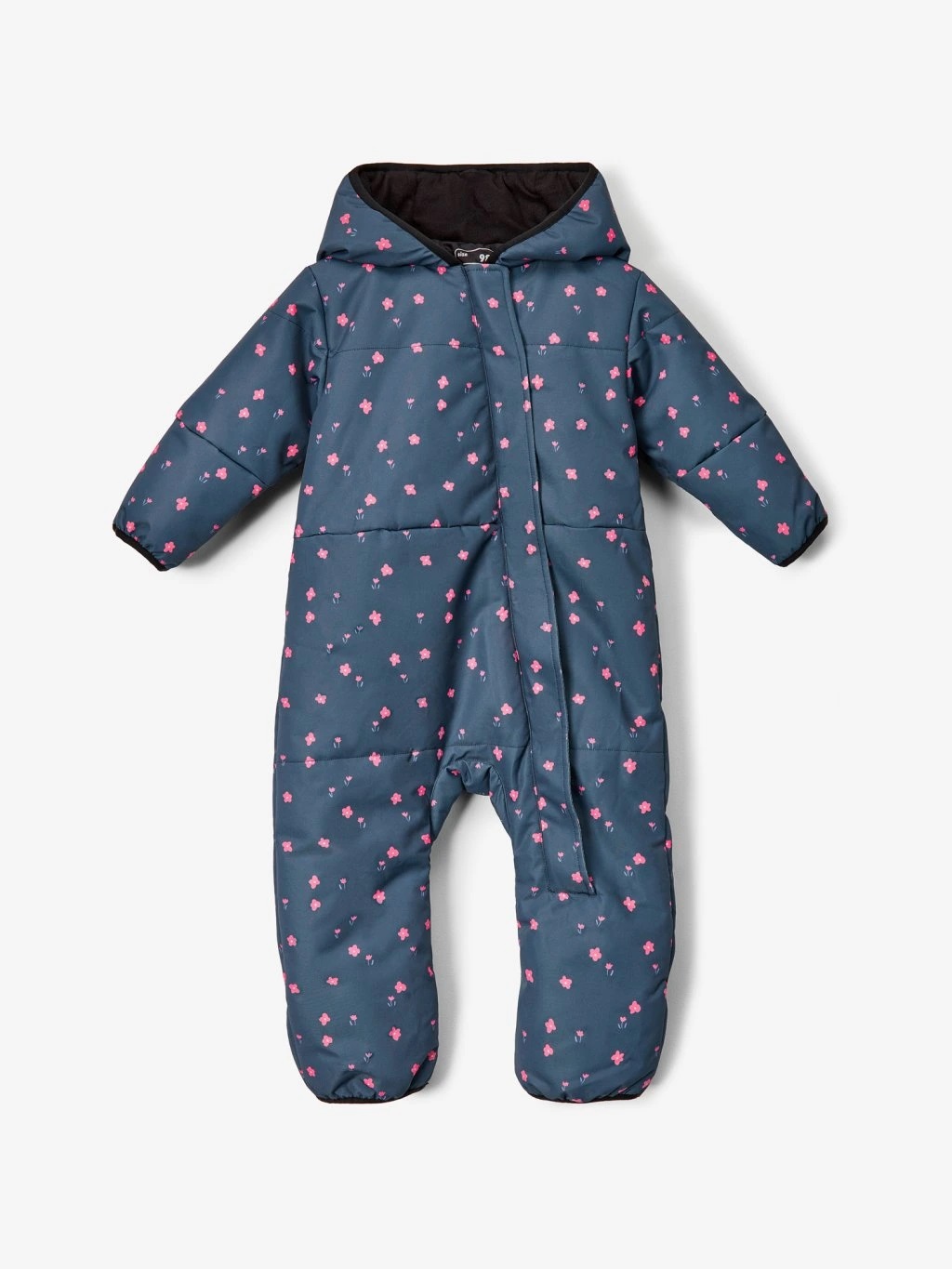 Unuo Unuo, Batoľacia zimná kombinéza Polar, Čierna, Kvety Veľkosť: 74/80 8596227148516