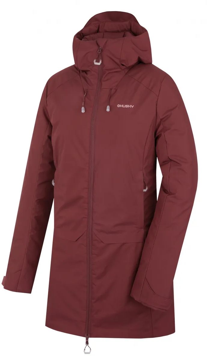 Husky Dámsky hardshellový plnený kabát Naveli L dark bordo Veľkosť: M