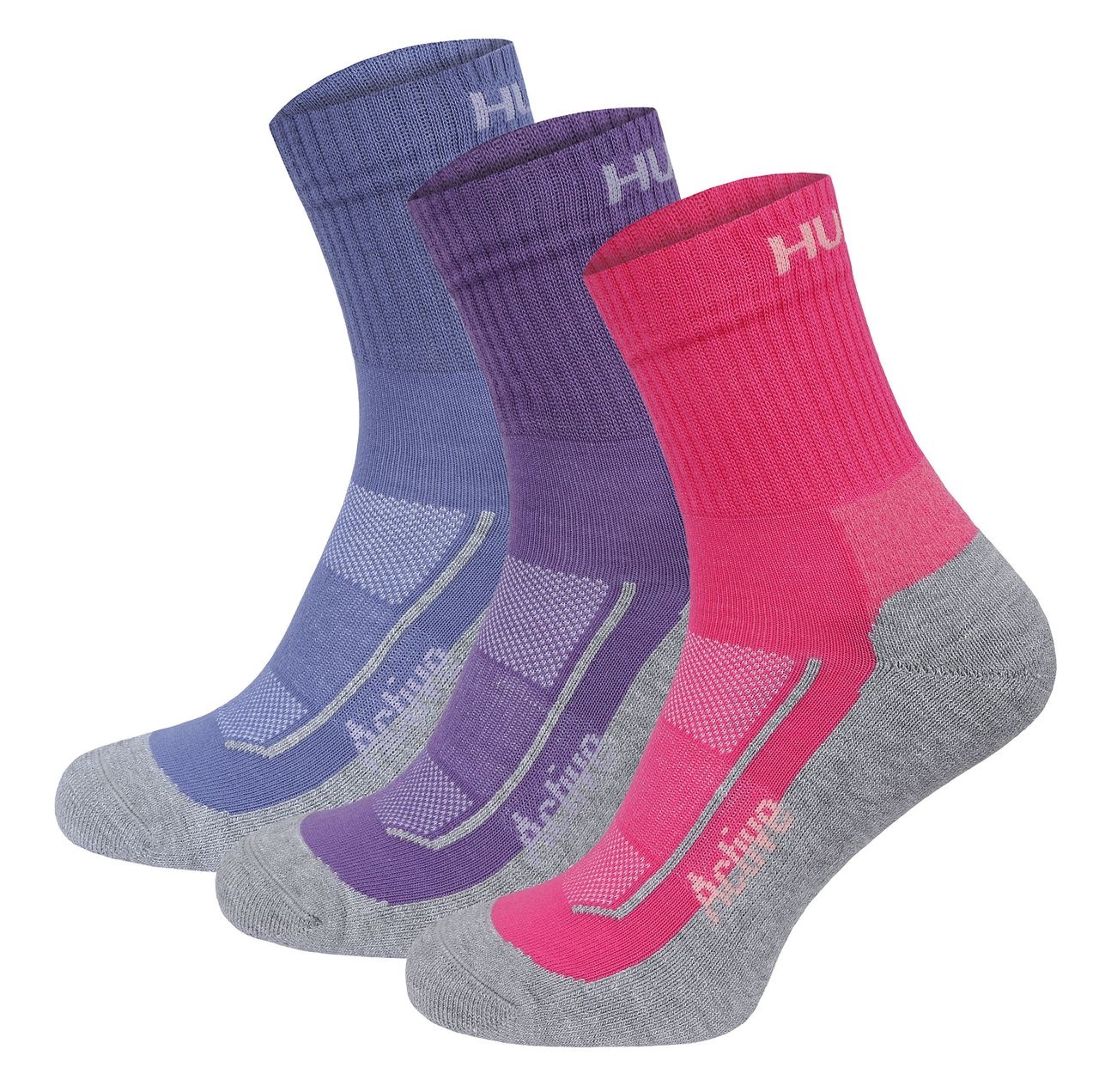 Husky Ponožky Active 3pack blue/pink/purple Veľkosť: M (36-40)