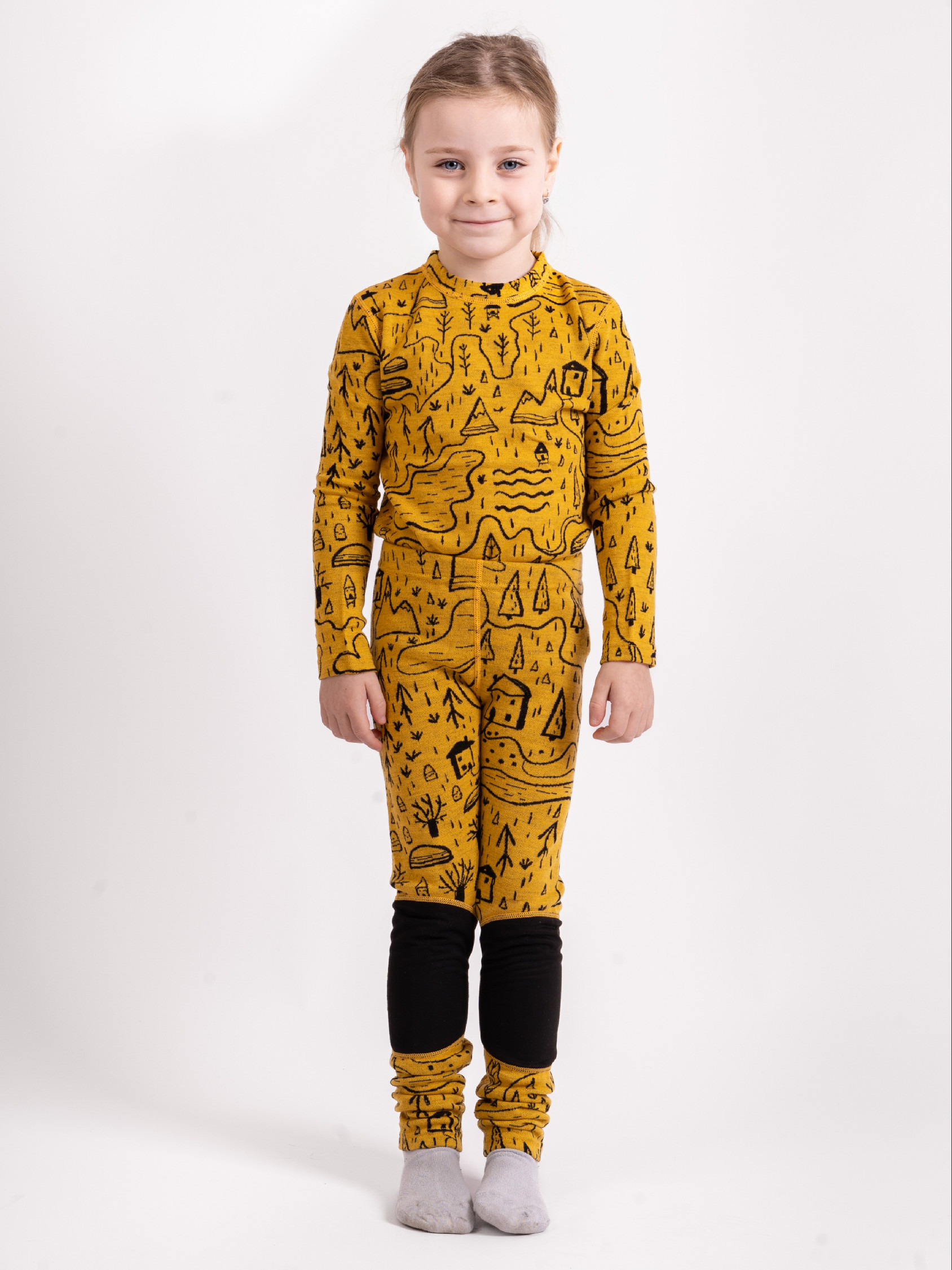 Unuo Unuo, Detské merino legíny Nature, Horčicová, Mesto Veľkosť: 134/140 8596227125999