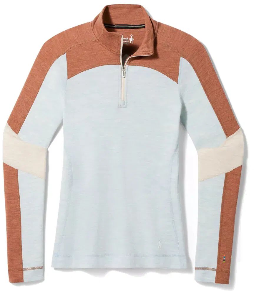 Smartwool W CLASSIC THERMAL MERINO BL COLOR BLOCK 1/4 ZIP B winter sky heather Veľkosť: M