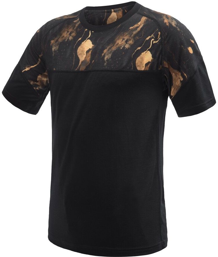 SENSOR MERINO IMPRESS pánske tričko kr.rukáv čierna/cosmos Veľkosť: S