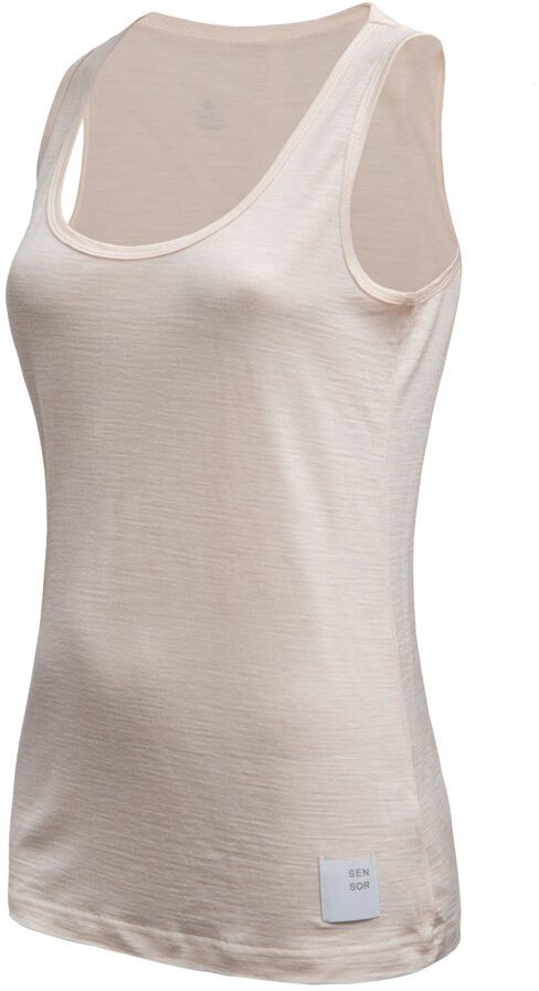 SENSOR MERINO LITE dámske tričko bez rukávov mottled beige Veľkosť: L