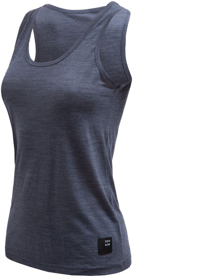 SENSOR MERINO LITE dámske tričko bez rukávov mottled blue Veľkosť: XL