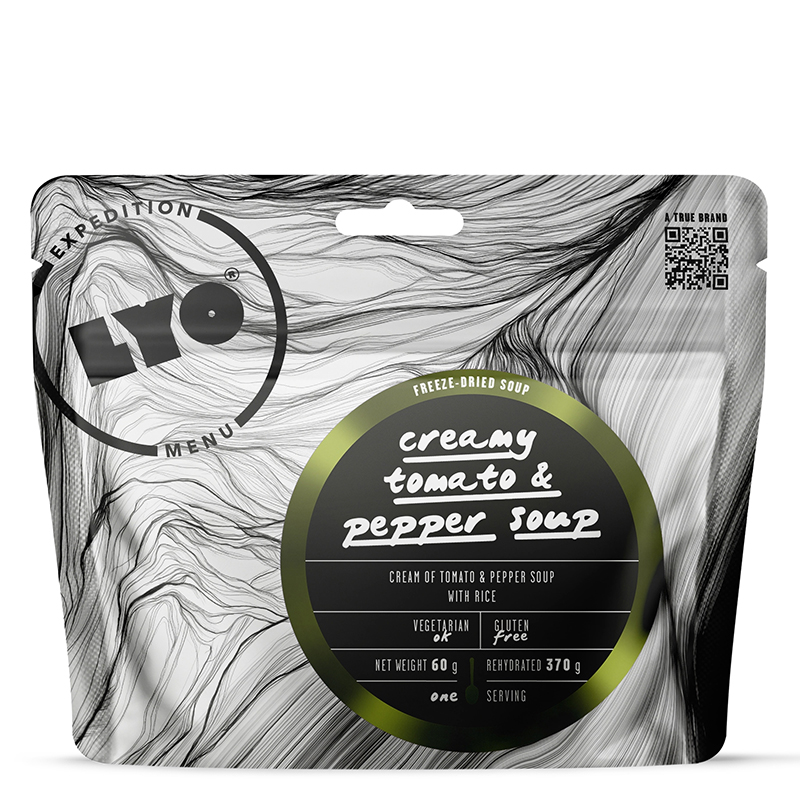 LYOFOOD Lyofilizovaná krémová paradajková polievka - s paprikou 5906122901049