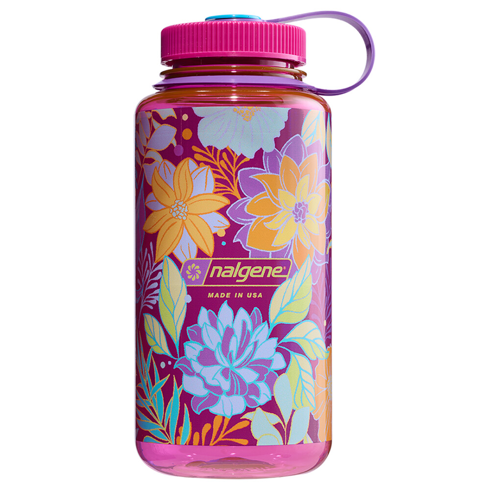 Nalgene fľaša Wide Mouth Sustain 1L Magenta/Botanical Florals 661195005739