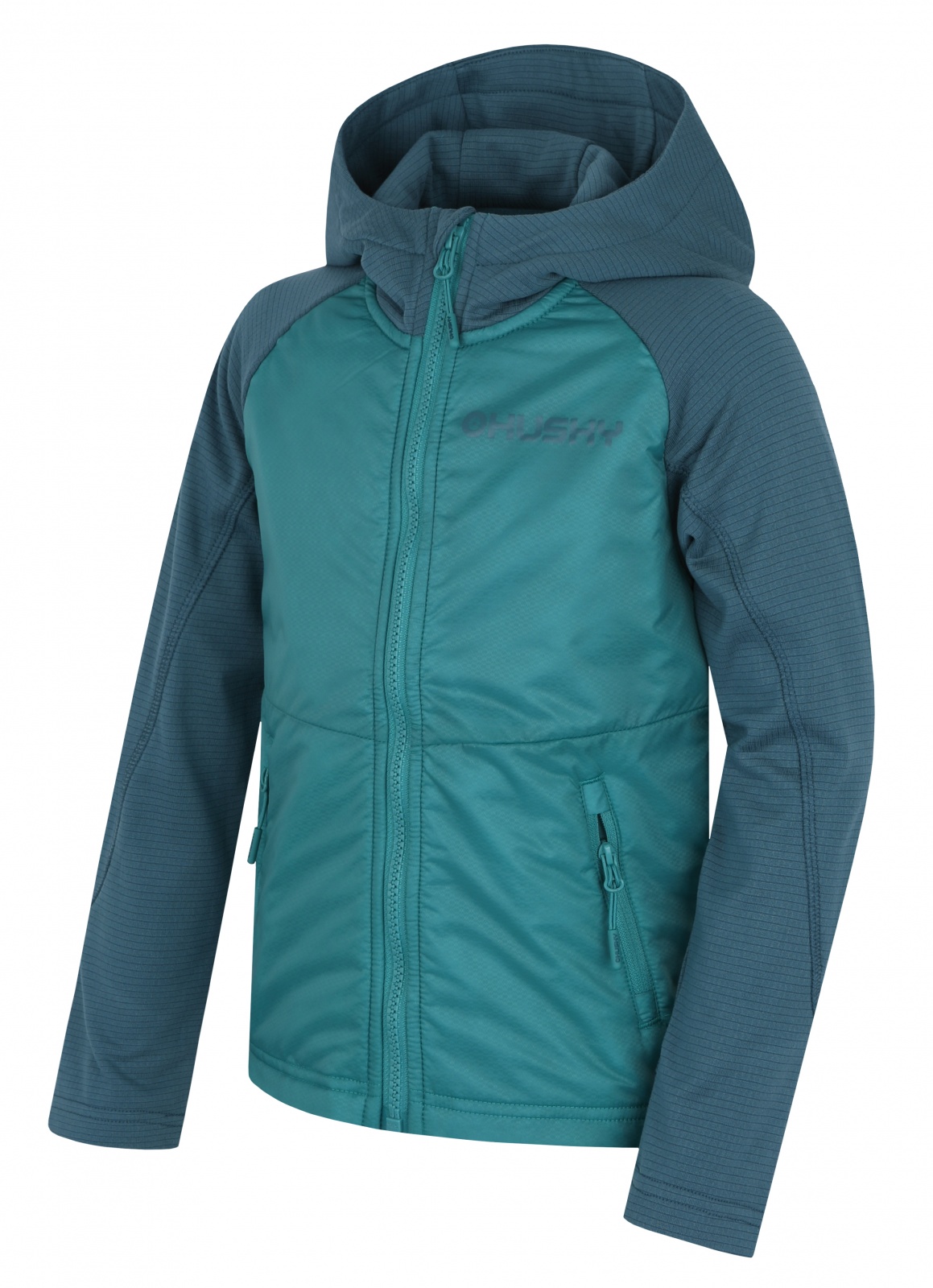 Husky Detská mikina s kapucňou Any K turquoise Veľkosť: 128