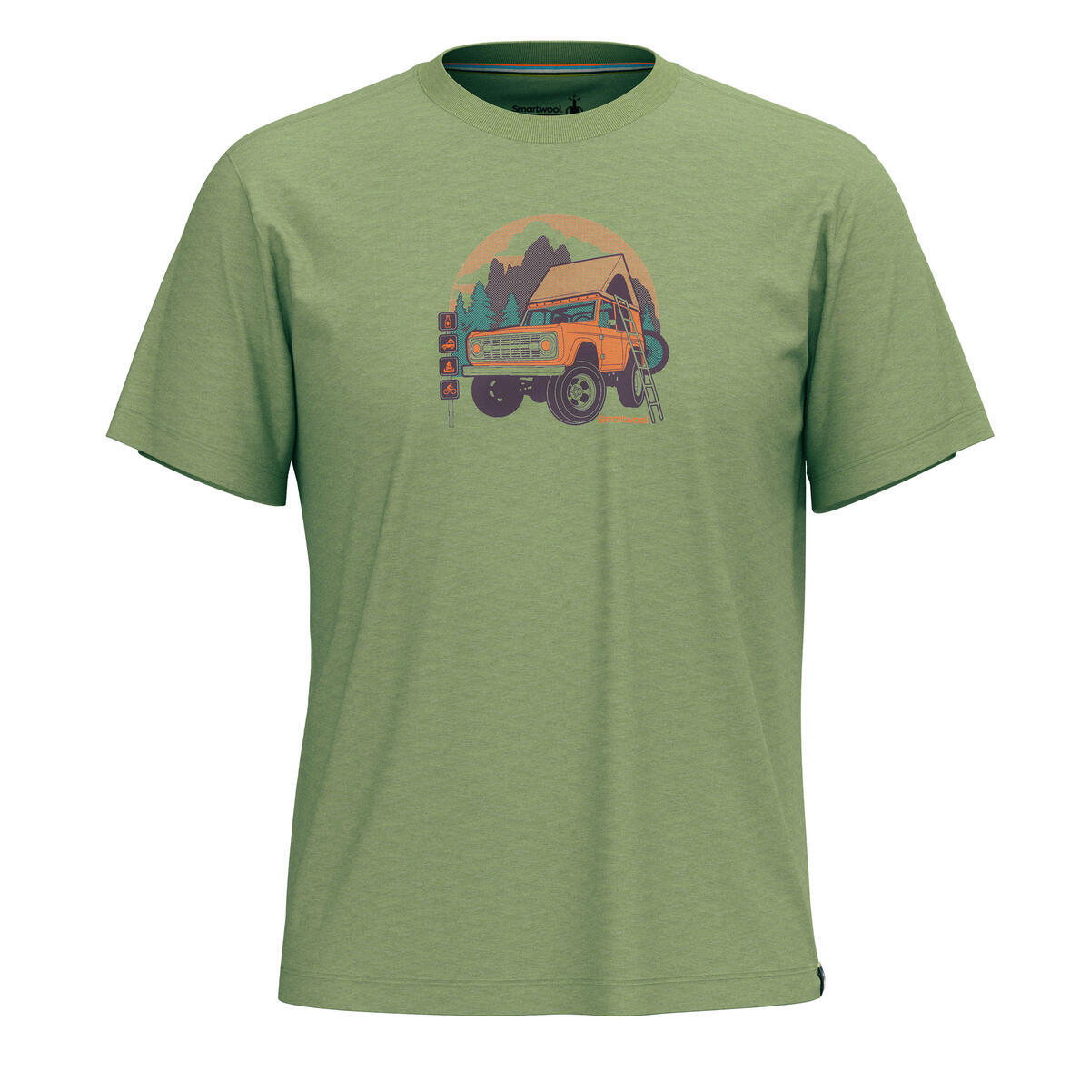 Smartwool LONG WEEKEND SHORT SLEEVE GRAPHIC TEE fern green Veľkosť: XL