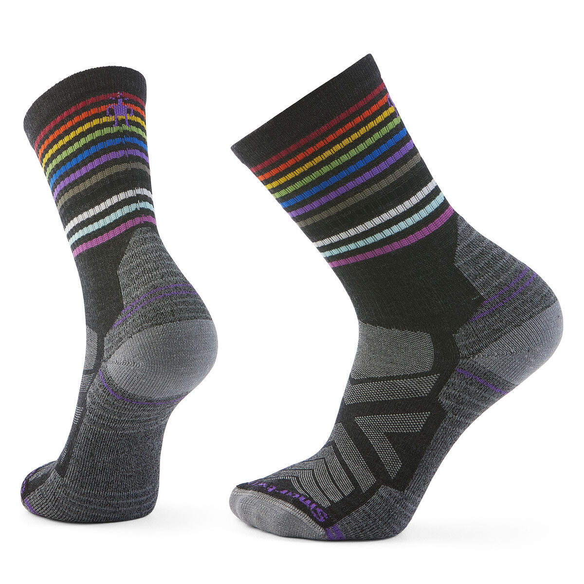 Smartwool HIKE LIGHT CUSHION PRIDE CREW SOCKS charcoal Veľkosť: S