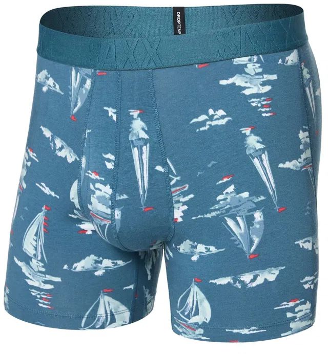 Saxx DROPTEMP COOLING COTTON BOXER BRIEF FLY sail away-tapestry Veľkosť: XL