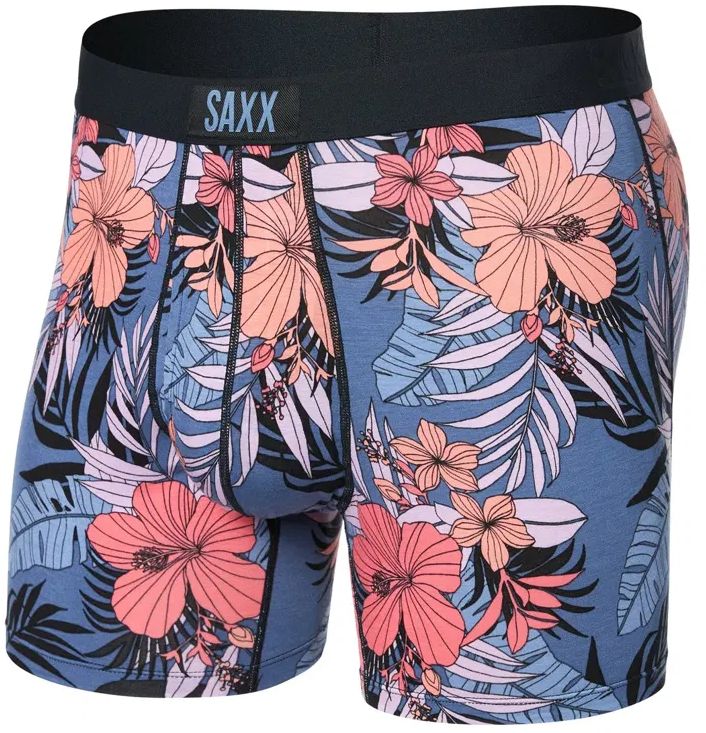 Saxx ULTRA SUPER SOFT BOXER BRIEF FLY hibiscus jungle-blue Veľkosť: XXL