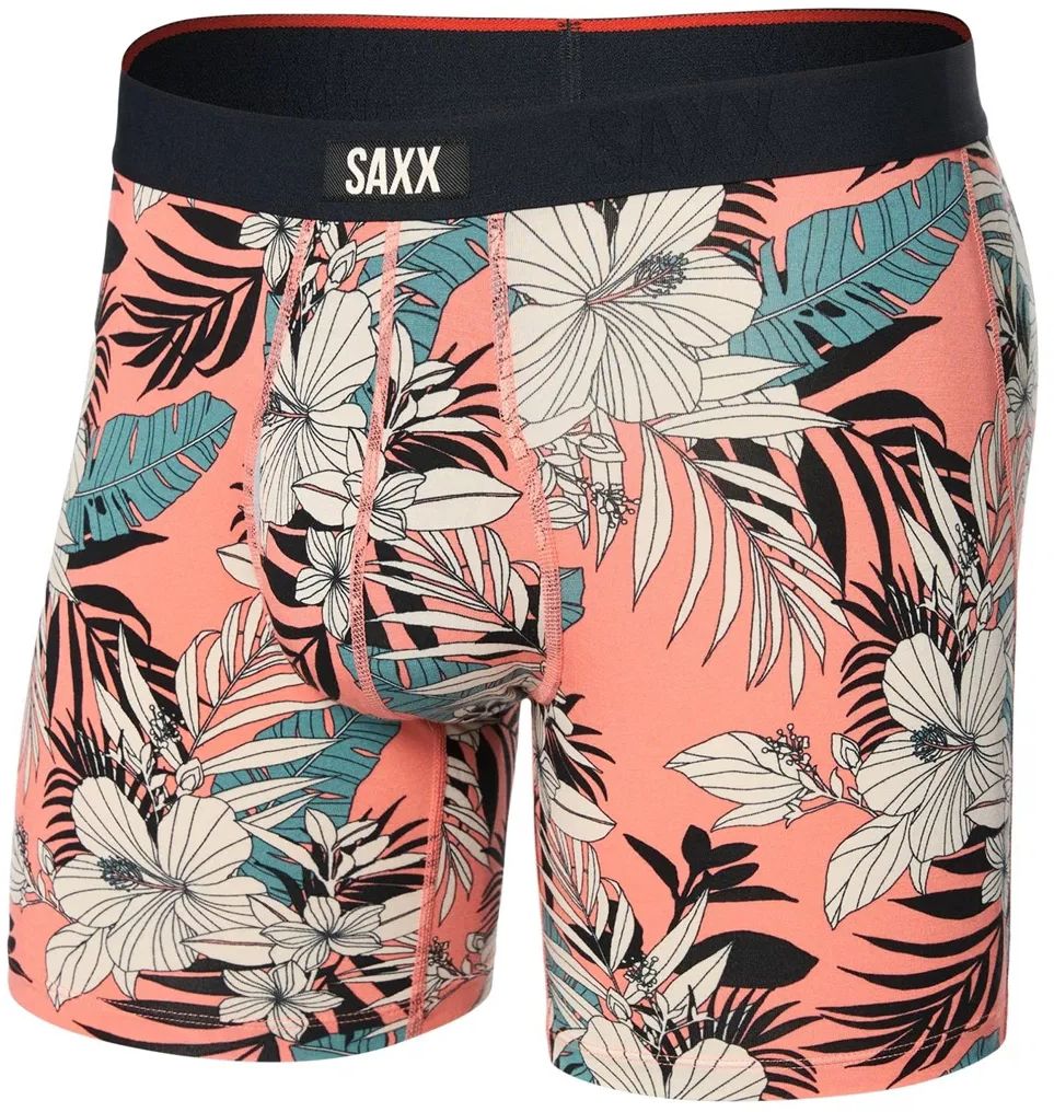 Saxx VIBE XTRA BOXER BRIEF FLY hibiscus jungle-coral Veľkosť: L