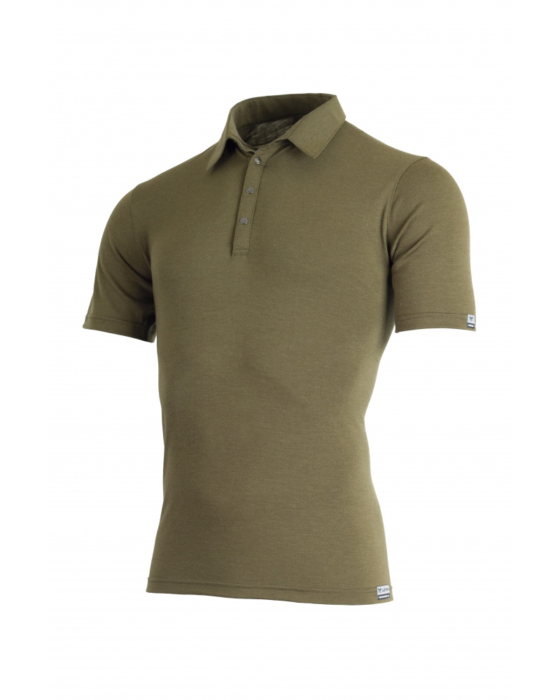 Lasting ELIOT 6363 khaki vlnená merino polo košeľa Veľkosť: XL 8595067919003