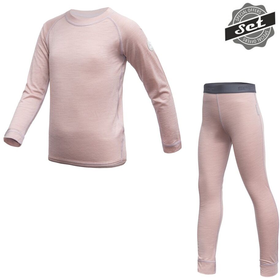SENSOR MERINO AIR SET detský tričko dl.rukáv + spodky dusty pink Veľkosť: 130 8592837103952