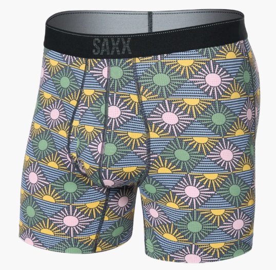 Saxx QUEST QUICK DRY MESH BOXER BRIEF FLY rise and shine-ebony Veľkosť: L