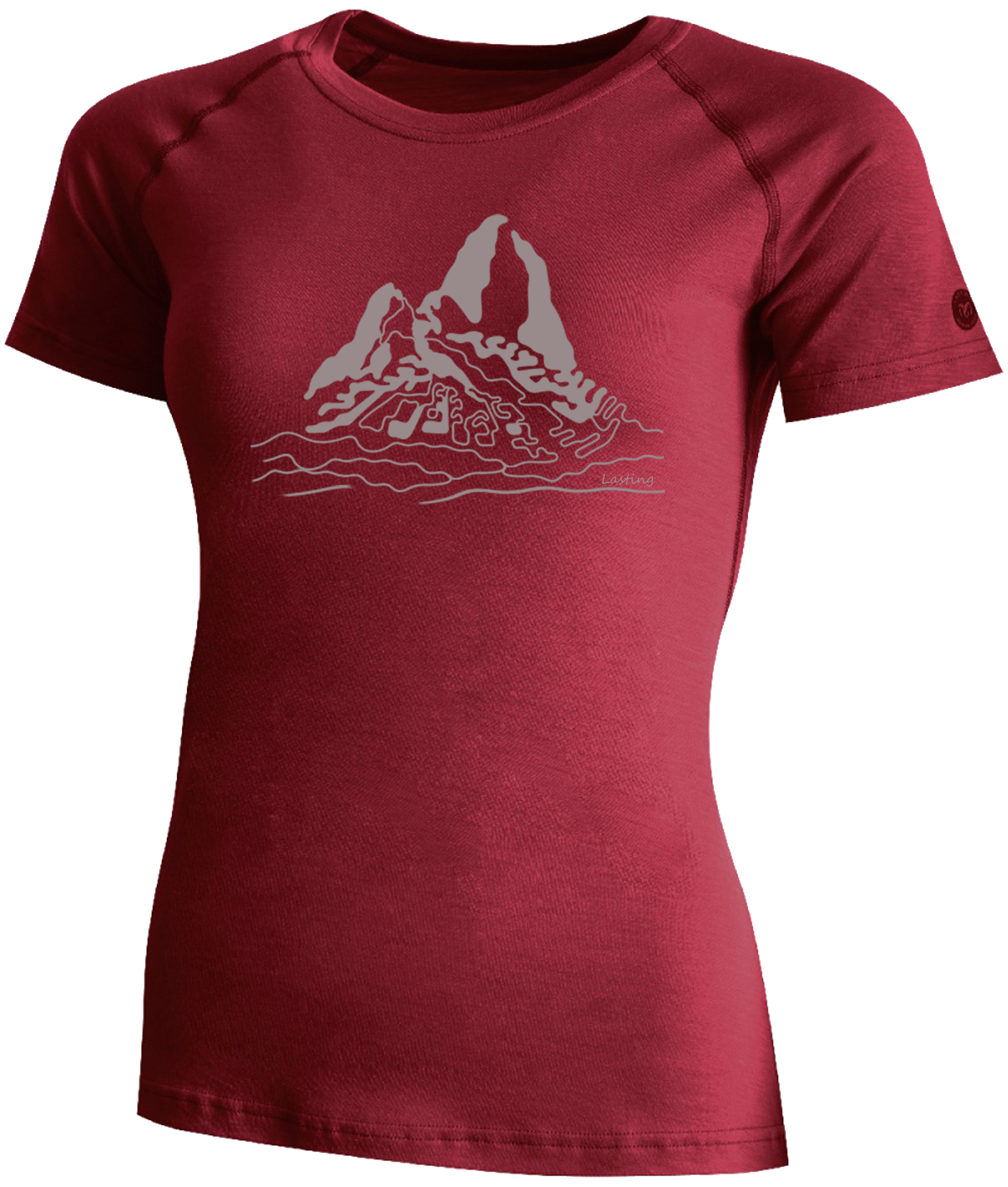 Lasting dámske merino tričko s tlačou LORETA 4949 ružové Veľkosť: XL 8596445234015