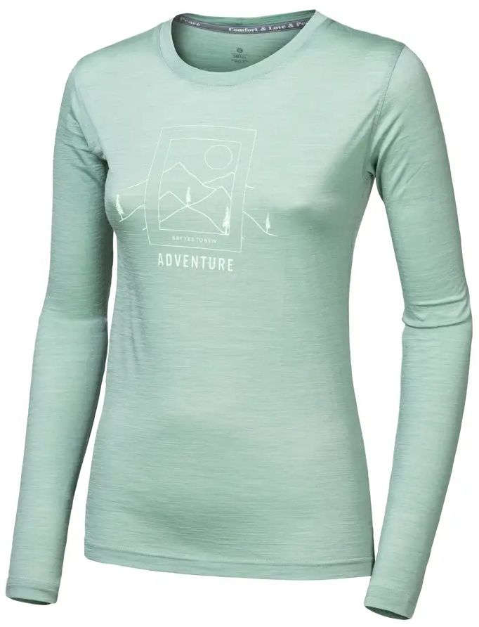 SENSOR MERINO AIR SAY YES dámske tričko dl.rukáv basil green Veľkosť: XL