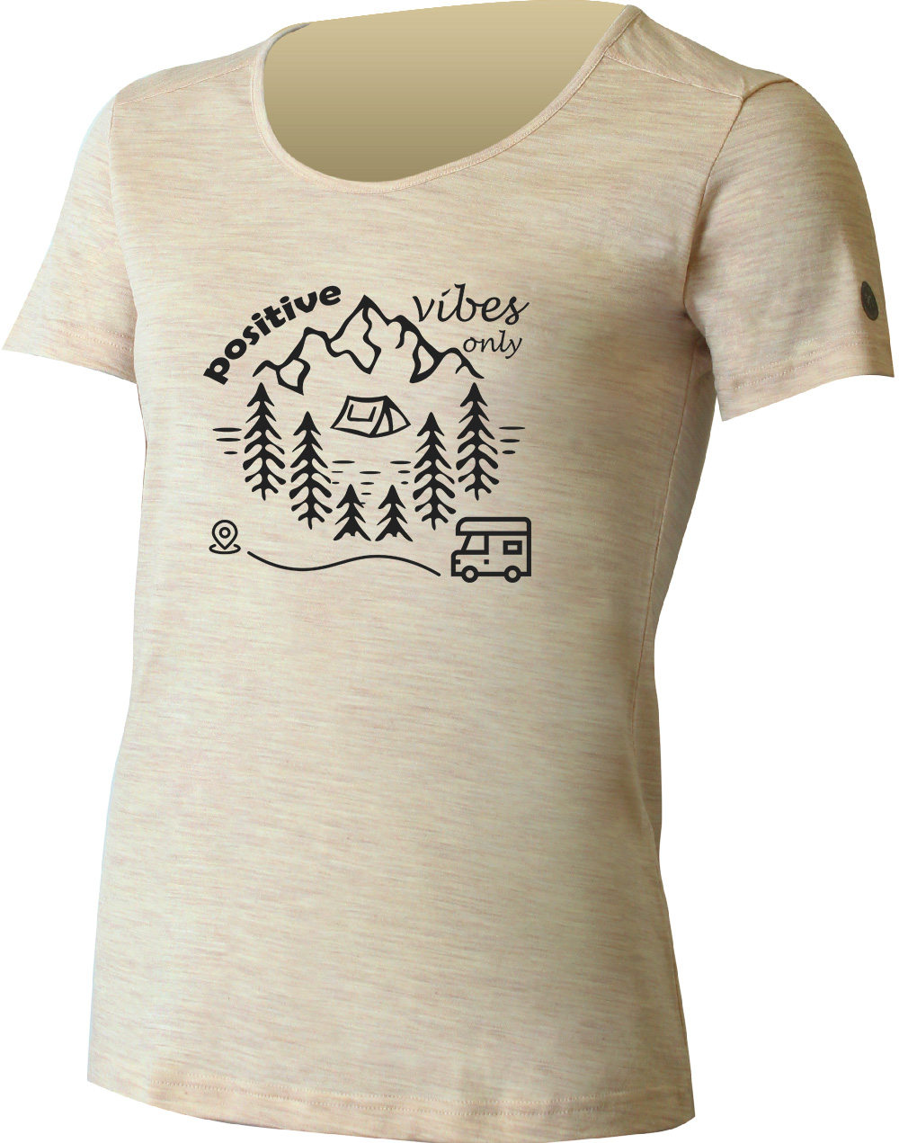 Lasting dámske bambusové tričko BEAT 7200 béžové s tlačou Veľkosť: 2XL