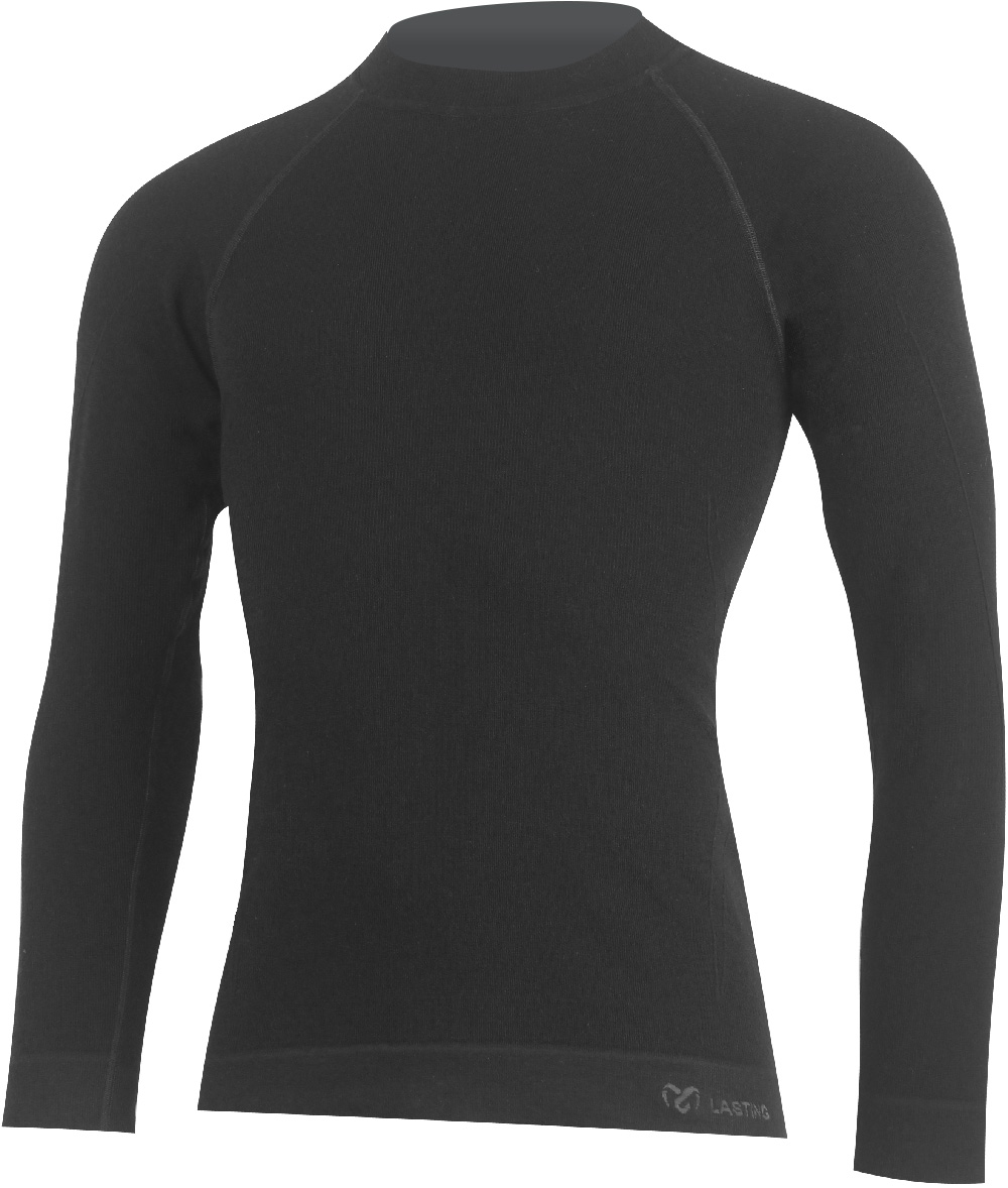 Lasting pánske merino tričko WILDA 9090 čierne Veľkosť: S/M