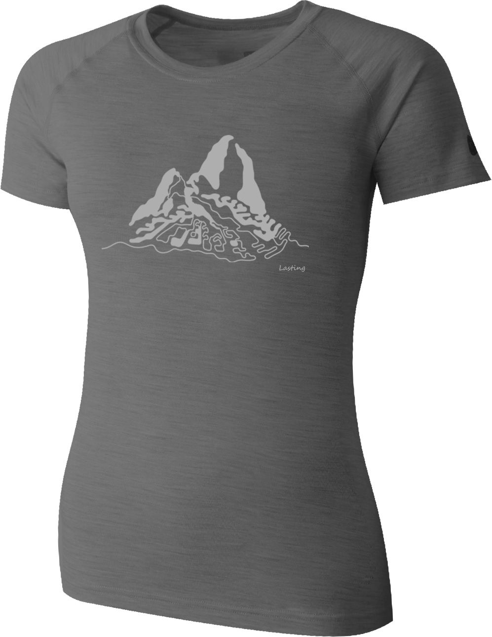 Lasting dámske merino tričko BRIA 8400 šedé s tlačou Veľkosť: 2XL