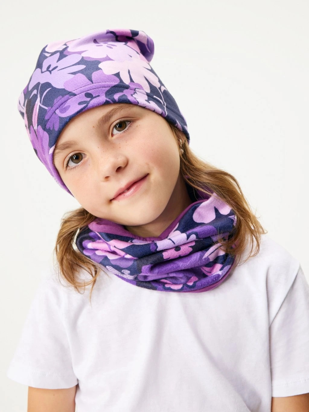 Unuo Unuo, Detská čiapka fleecová Basic, Kytky Veľkosť: L 8596227161010