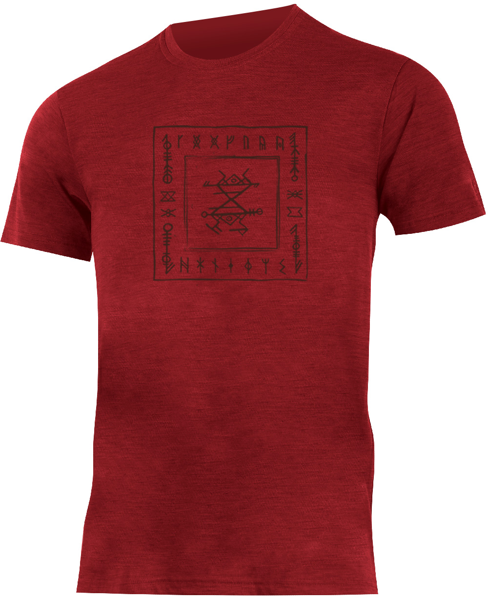 Lasting pánske merino tričko RADIM 3636 s tlačou červené Veľkosť: M