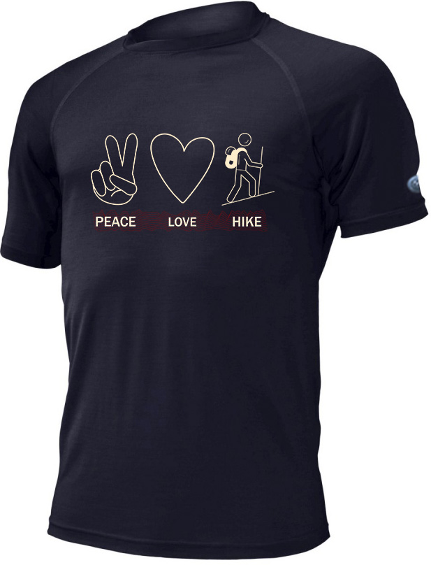 Lasting pánske merino tričko s tlačou PEACE 5252 modré Veľkosť: L