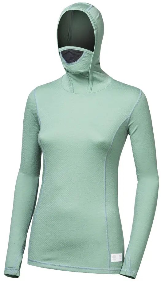 SENSOR MERINO DF dámske tričko dl.rukáv s kapucňou basil green Veľkosť: M
