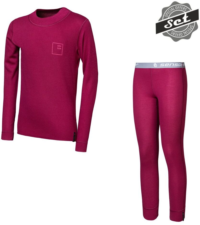 SENSOR DOUBLE FACE SET LOGO UP juniorský tričko dl.rukáv + spodky lilla Veľkosť: 140