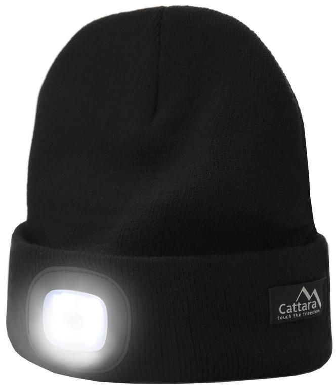 Cattara Čiapka BLACK s LED svietidlom USB nabíjanie 8591686140217