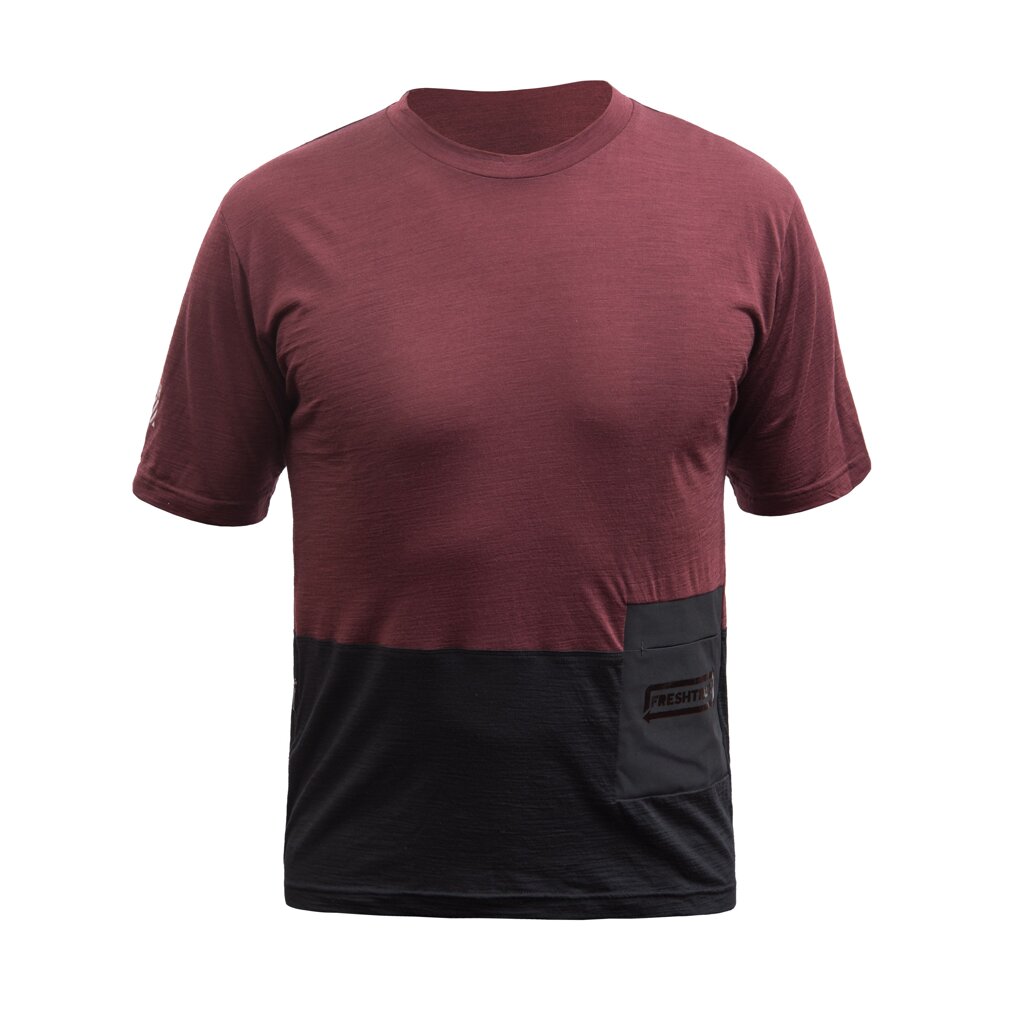 Fresh Trash MEN'S LITE MERINO POCKET JERSEY MERLOT RED/BLACK Veľkosť: S