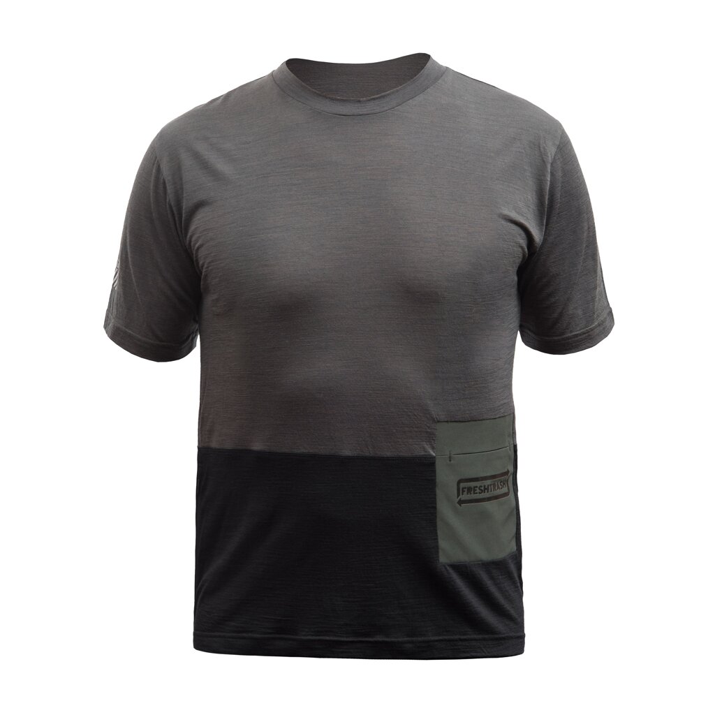 Fresh Trash MEN'S LITE MERINO POCKET JERSEY OLIVE GREEN/BLACK Veľkosť: XL