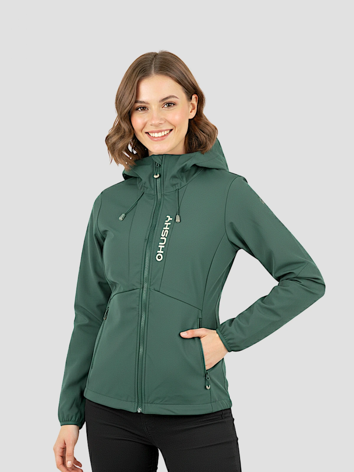 Husky Dámska softshell bunda Silvo L green Veľkosť: XXL