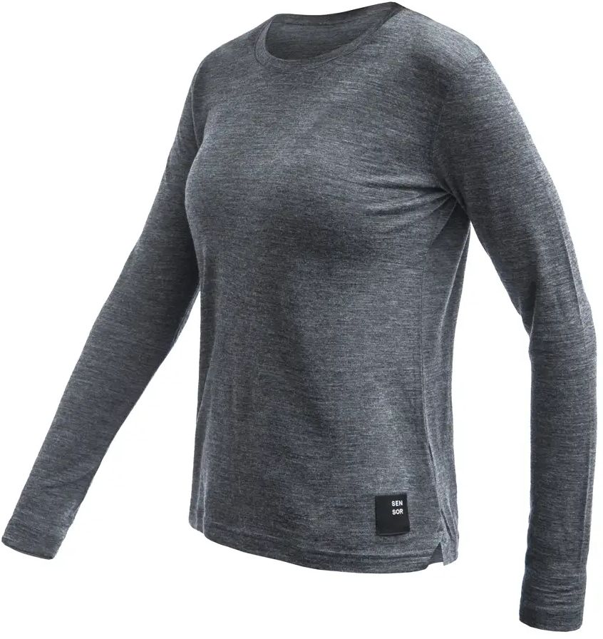 E-shop SENSOR MERINO LITE dámske tričko dl.rukáv anthracite gray