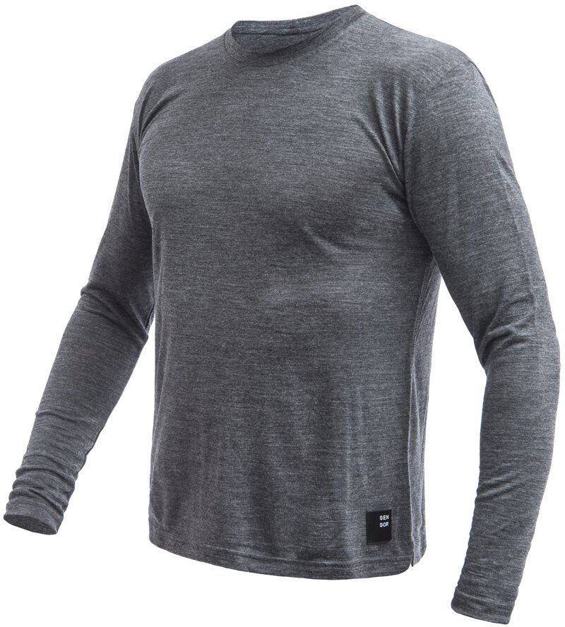 E-shop SENSOR MERINO LITE pánske tričko dl.rukáv anthracite gray