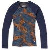 smartwool w merino 250 baselayer pattern crew bxd deep navy palm 1