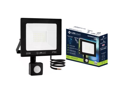 Halogenová LED lampa s pohybovým senzorem IP66 30W, studená bíla