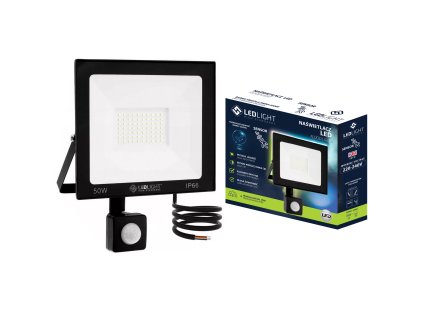 Halogenová LED lampa s pohybovým senzorem IP66 50W, studená bíla