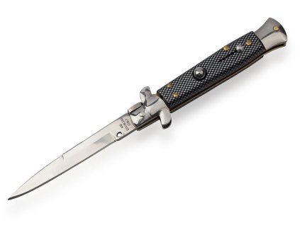 59158 4 pruzinovy nuz italy s mosaznymi prvky cerny 22 5 cm