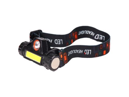 Univerzální USB čelovka, led typu XPE + COB