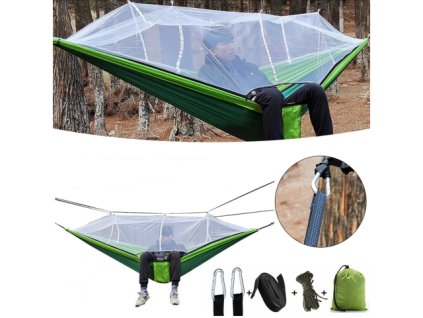 Závěsná kempingová síť XXL 260x130 cm, pro dvě osoby, nosnost až 200 kg
