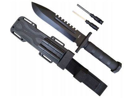 43235 2 vojensky nuz s kresadlem a brouskem 31 cm