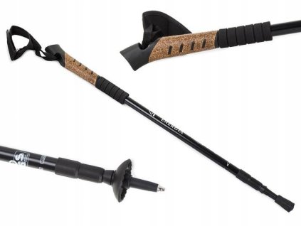 Trekingové hole Nordic Walking s korkovou rukojetí, 135 cm, 2 ks (Vyber barvu : Modrá)