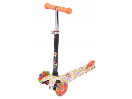 51501 2 kolobezka trikolova mini scooter se sviticimi kolecky emoji